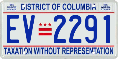 DC license plate EV2291