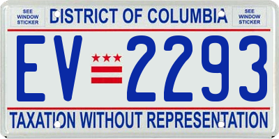 DC license plate EV2293