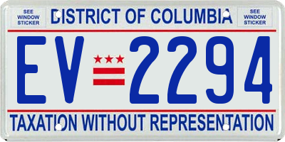 DC license plate EV2294
