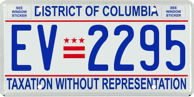 DC license plate EV2295