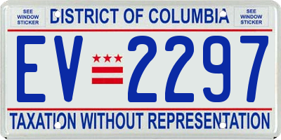 DC license plate EV2297