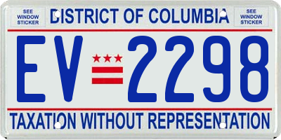 DC license plate EV2298