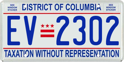 DC license plate EV2302