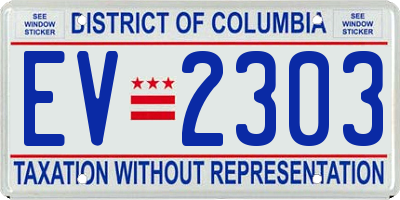 DC license plate EV2303