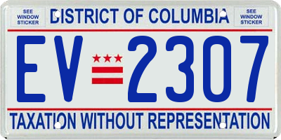 DC license plate EV2307