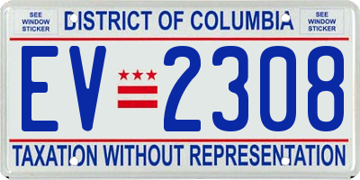 DC license plate EV2308