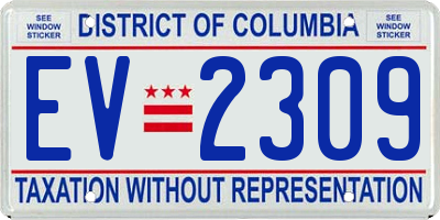 DC license plate EV2309