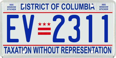 DC license plate EV2311