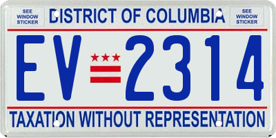 DC license plate EV2314