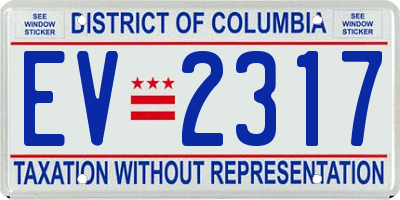 DC license plate EV2317