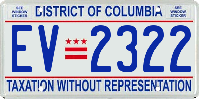 DC license plate EV2322