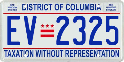 DC license plate EV2325