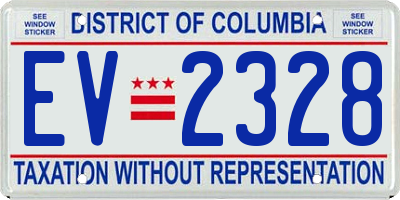 DC license plate EV2328