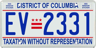 DC license plate EV2331