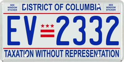 DC license plate EV2332