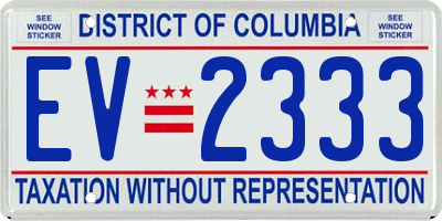 DC license plate EV2333