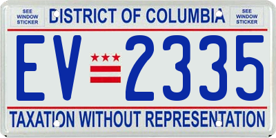 DC license plate EV2335