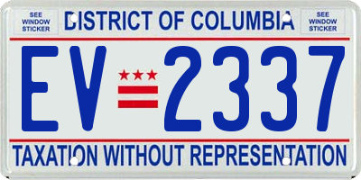 DC license plate EV2337