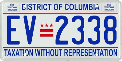 DC license plate EV2338