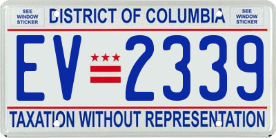 DC license plate EV2339