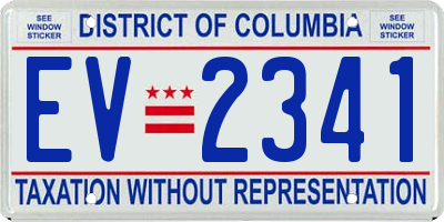 DC license plate EV2341