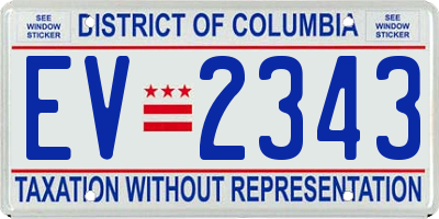 DC license plate EV2343