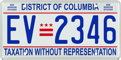 DC license plate EV2346