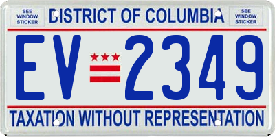 DC license plate EV2349