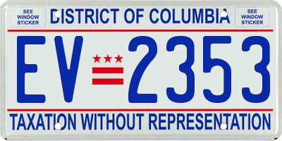 DC license plate EV2353