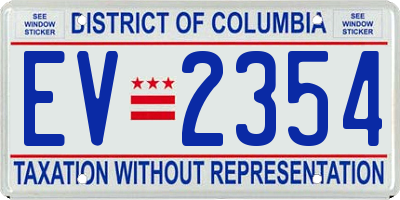 DC license plate EV2354