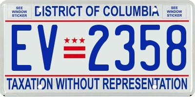 DC license plate EV2358