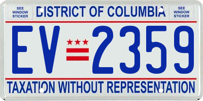 DC license plate EV2359