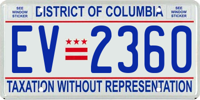 DC license plate EV2360