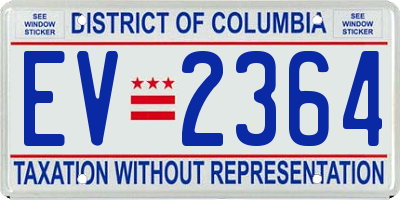 DC license plate EV2364
