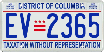 DC license plate EV2365