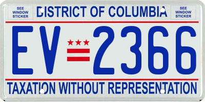 DC license plate EV2366