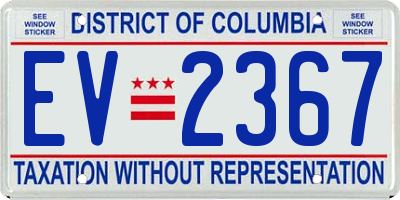 DC license plate EV2367