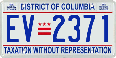 DC license plate EV2371