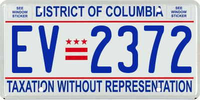 DC license plate EV2372