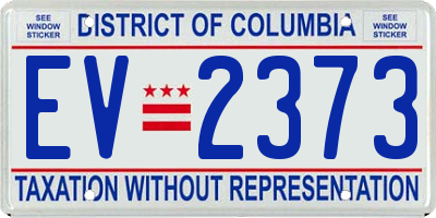 DC license plate EV2373