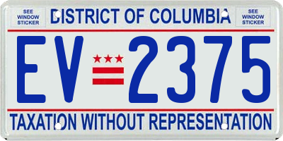 DC license plate EV2375