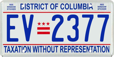 DC license plate EV2377