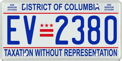 DC license plate EV2380