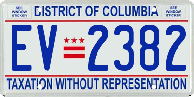 DC license plate EV2382