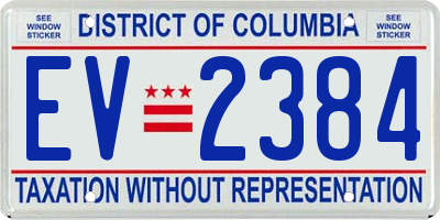 DC license plate EV2384