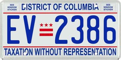 DC license plate EV2386