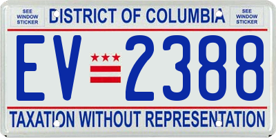 DC license plate EV2388