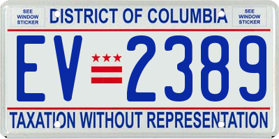 DC license plate EV2389