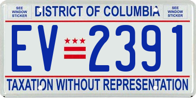 DC license plate EV2391