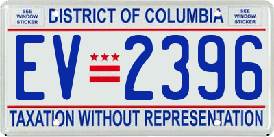 DC license plate EV2396